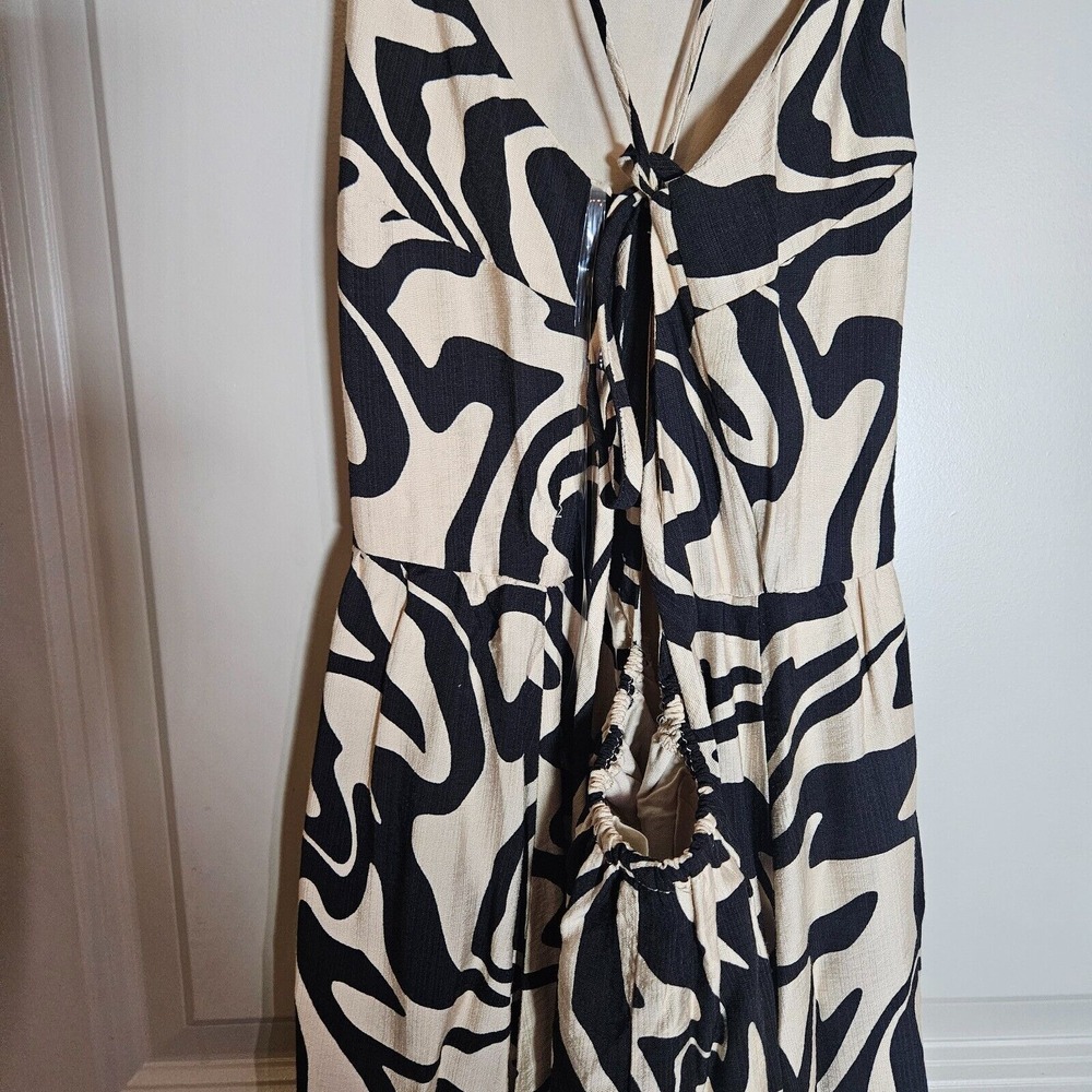 NWOT By Together Anthropologie Maxi Dress Small Abstract Print‎ Black Beige - Picture 8 of 14